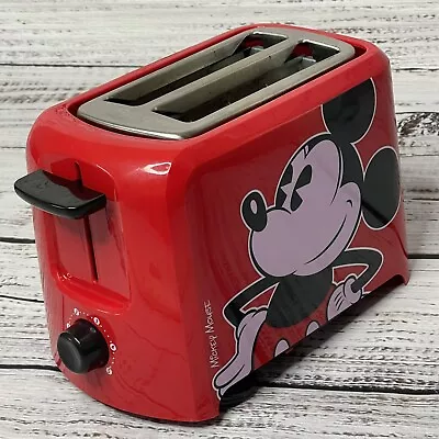 Disney Mickey Mouse Red Toaster 2 Slice DCM-21 Kitchen Dorm Collectible WORKS! • $16.94