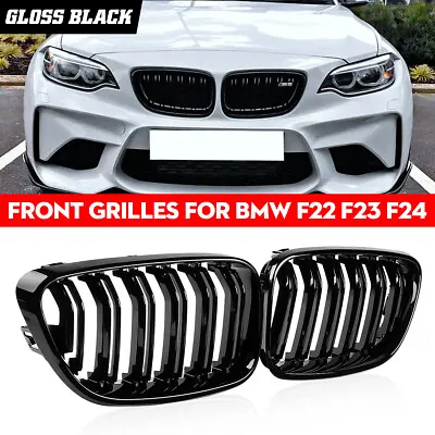 2X Gloss Black Front Kidney Grill For BMW 2 Series F22 F23 M235 F24 2014-2018 • $26.92