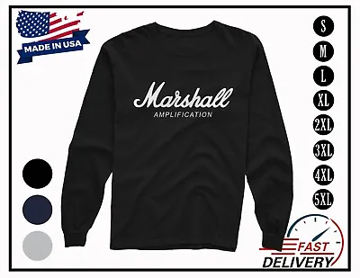 Marshall Amplification Amplifier Logo T-Shirt Long Sleeve Made In Usa • $31