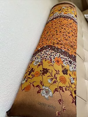 Vintage Gianni Versace Silk 52x16 Inches Scarf Floral Brown Orange • $70