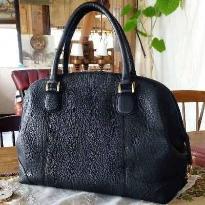 Authentic MORABITO Sharkskin Shoulder Bag Hand Bag  Black Women From Japan Used • $379