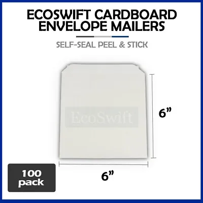 100 - 6  X 6  EcoSwift White CD/DVD Photo Ship Flats Cardboard Envelope Mailers • $19.99