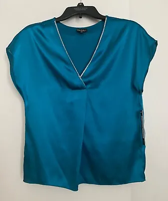 Nicole Miller New York Teal Blue Top Nwt • $24.99