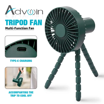 $19.90 • Buy Flexible Tripod Fan 3 Speeds Rechargeable USB Stroller Fan Hand-held Desktop