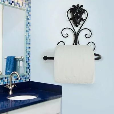 Black Hot Vintage Iron Toilet Paper Towel Roll Holder Bathroom Wall Mount Rack • $11.15