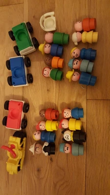 £20.99 • Buy Vintage Fisher Price Little People 17 Figures, 4 Vehicles Car Motorbike Bundle