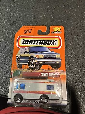 Matchbox 1999 Truck Camper(White) #61/100 Great Outdoor Series 1:64 Diecast • $3.85