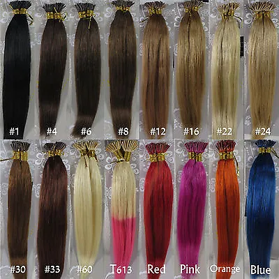 10 ~30  Women Remy Stick I-Tip Human Hair Extensions 1g/s Fashion More Colors • $43.07