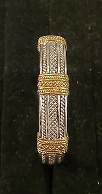 Judith Ripka Classic Bracelet 18kt Yellow Gold And Sterling Silver Pia Cuff • $749.99