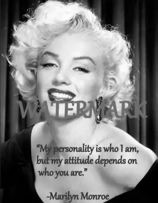 Marilyn Monroe   My Personality Is Who I Am  Celebrity Quote Publicity B&w Photo • $6.29