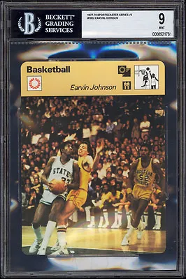 1977 - 1979 Sportscaster Earvin  Magic  Johnson (Michigan St) BGS 9 MINT Pop 3 • $6900