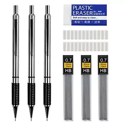 AUAUY 0.7mm Metal Mechanical Pencil Set 3PCS Art Mechanical 3PCS-0.7mm Metal • $11.63