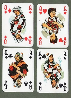 RARE Old Playing Cards ITALY Modiano Pretty Art Non Standard Courts Amazing #066 • $49.31