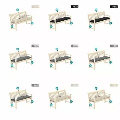 Outdoor 2 3 4 Seater Bench Pad Waterproof Fabric Garden Furniture Seat Cushion • £21.75