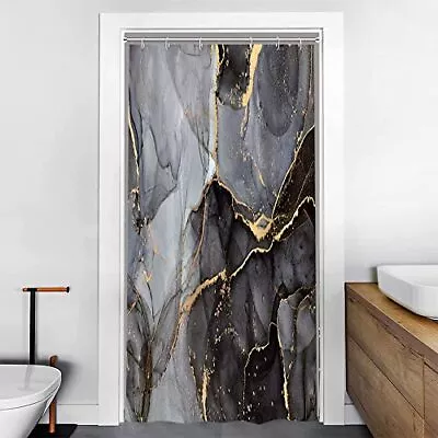 $15.12 • Buy LFEEY Stall Shower Curtain Modern Luxury Black Gold Marble Small Shower Curta...