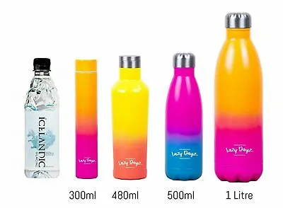 300/480/500ml/1L Drink Water Bottle Insulated Double Walled Stainless Steel Gym • $25.95