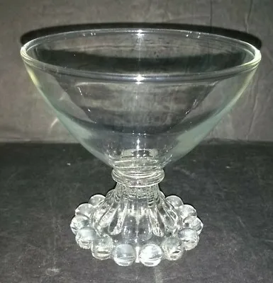 Vintage Anchor Hocking 3 1/2  Boopie Clear Dessert Glass Single Bubble Foot • $2.50