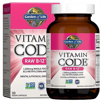 Garden Of Life Vitamin Code RAW B-12 30 Vegan Capsules Best By 04/2024 • $14.95