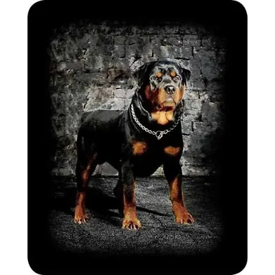 Queen Size Rottweiler Wall Rott Guard Dog Super Soft Faux Fur Plush Mink Blanket • $59.99
