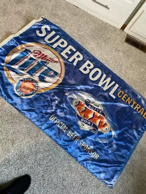 MILLER LIte BEER FLAG BANNER 57X34 Nylon NFL Football Super Bowl XXXV • $18