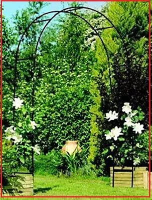 £9.99 • Buy Black Metal Garden Arbor Arch Steel Frame Garden Arch For Climbing Plants, Roses