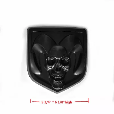 1x Black Ram Rear Tailgate BADGE EMBLEM Skull Fits Ram 1500 2500 3500 1995-2018 • $29.21