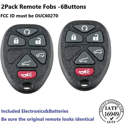 2 Keyless Entry Remote Control Car Key Fob For 2007-2014 TAHOE CHEVY OUC60270 • $10.99