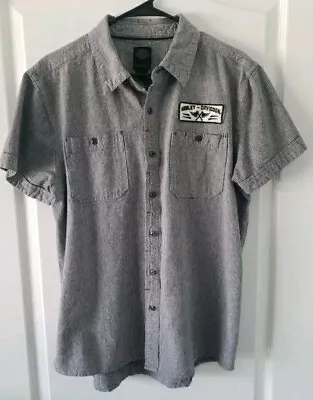 Harley Davidson Motorcycle Gray Garage Mechanic Button Front Shirt Men's Size XL • $25.99