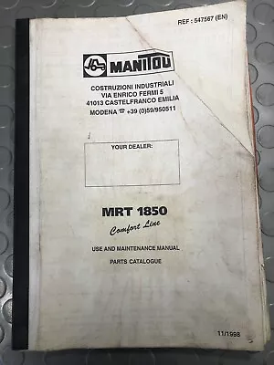 Manitou Parts Catalogue And Maintanence Manual  Mrt 1850 Ref: 547567 • £31.25