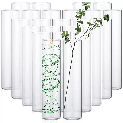 Irenare 24 Pcs Glass Cylinder Vases Bulk Hurricane Candle Holder Floating Can... • $291.48