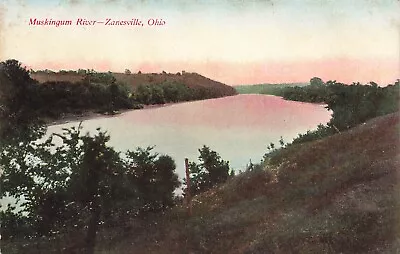 Zanesville Ohio Muskingum River Old Postcard LP73 • $2.99