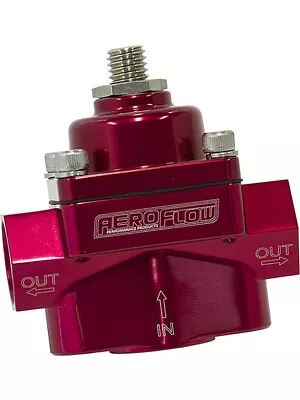 Aeroflow 2-Port Fuel Pressure Regulator -8 ORB Ports 1-4 PSI Red (AF49-3001R) • $92.50