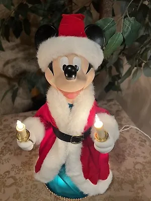 Vintage Disney Christmas Santa Mickey Mouse Lighted Tree Topper 12  • $99.99