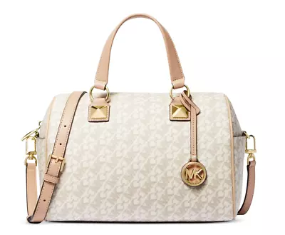 Michael Kors Logo Grayson Duffel Satchel  VANILLA • $275