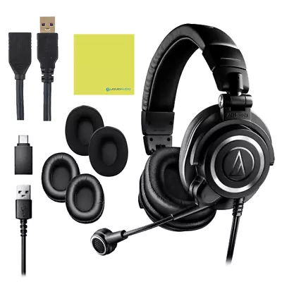 Audio-Technica M50XSTS-USB StreamSet Bundle W/Pig Hog Extension Cable & Cloth • $246.95