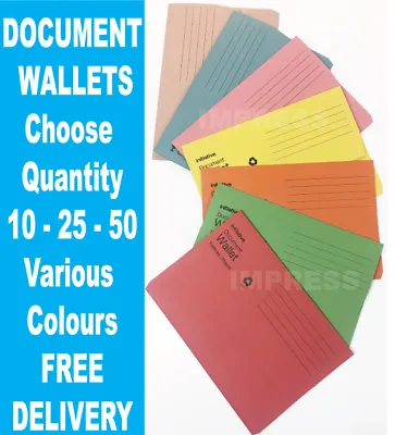 £5.40 • Buy 10, 25, 50 X 285gsm Cardboard Foolscap Envelope Folders Filing Document Wallets