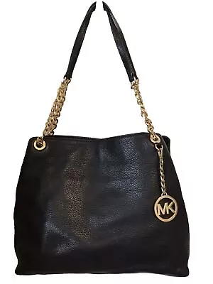 Michael Kors Jet Set Travel  Medium  Chain Shoulder Tote Pebbled Leather • $55