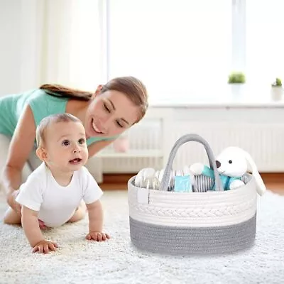 Cotton Baby Diaper Storage Basket Multifunctional Tote Bag  Outdoor • £28.82