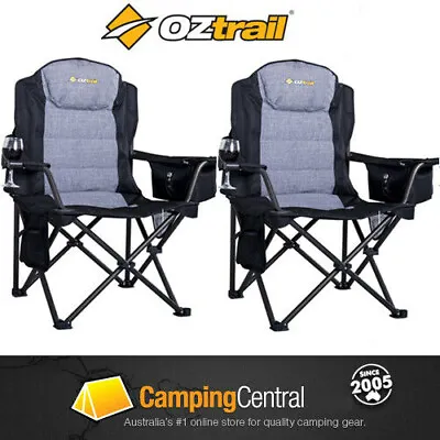2 X Oztrail BIG BOY Folding Camping Picnic Arm Chair • $125.99