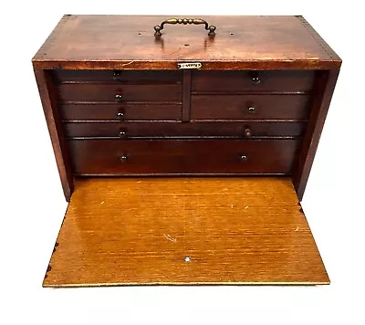 Antique Wooden Engineers Toolbox / Tool Box / Cabinet / C.1950s • $217.59