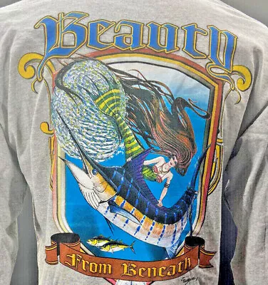 Team Baitball Fishing Shirt Men's Long Sleeve T-Shirt Gray | Marlin & Mermaid • $19.99