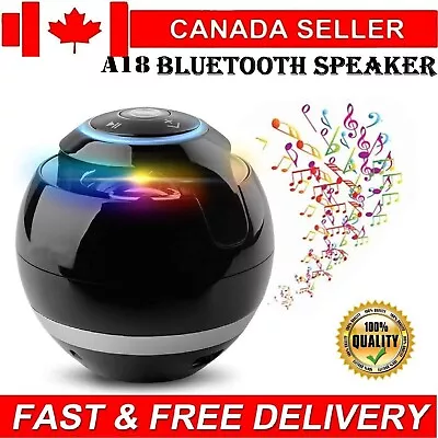 Mini Speaker A18 Wireless Portable Bluetooth Speaker Ball LED Light Outdoor • $30.41