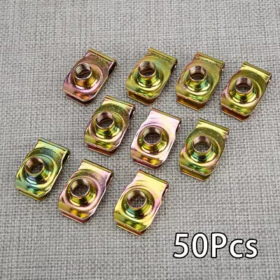 50pcs Motorcycle 8mm M8 Spire Clips Chimney Nuts U Nuts Speed Clips Fasteners • $31.98