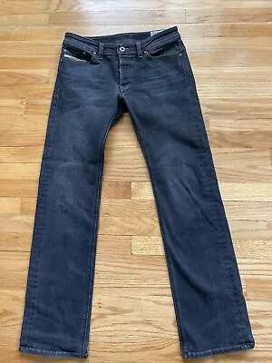 Diesel Jeans Mens 30/32 Black VIKER Regular Straight Button Fly Stretch A12 • $39