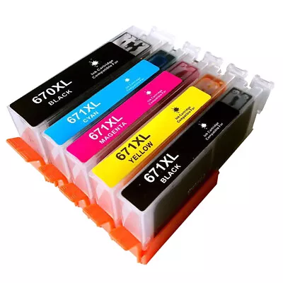 5 X Ink Cartridges PGI670XL CLI671XL For Canon Pixma MG5760 MG5766 MG6860 TS9060 • $15.96