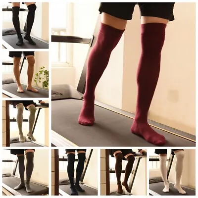 Men Warm High Stockings Cotton Over Knee Thigh-High Sports Socks 1 Pair • £8.35