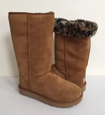 UGG CLASSIC TALL II ANIMAL PRINT CHESTNUT SUEDE Boot US 10 / EU 41 / UK 8 • $175