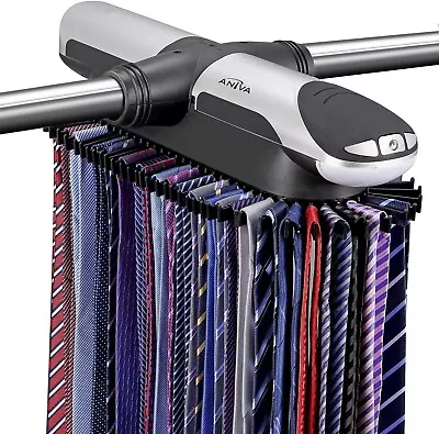 Aniva Motorized Tie Rack Best Closet Organizer With LED Lights Automatic Rotati • $45