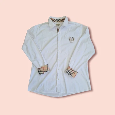 £35 • Buy Womens Burberry White Nova Check Long Sleeve Shirt Ladies Size 4XL  NS9