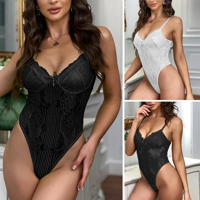 £4.89 • Buy Women Sexy Lace Lingerie Set Nightwear Thong Babydoll Ladies Underwear Bodysuit